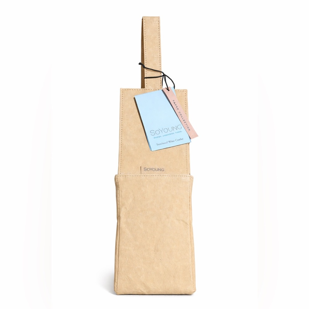 Soyoung Insulated Wine Bag in tan